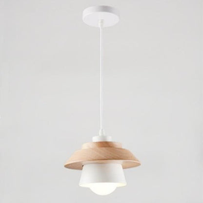 Wood and Metal Layered LED Pendant 7