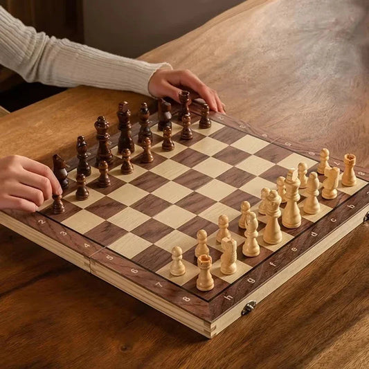 Wooden Folding Chess Set 0
