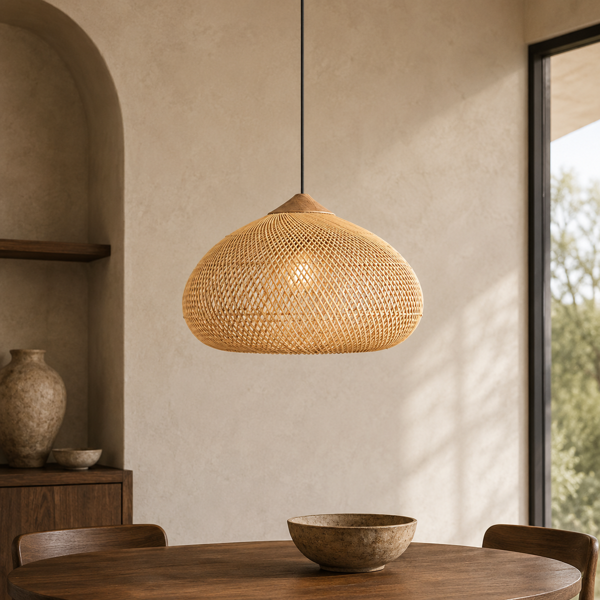 Woven Rattan Pendant 0