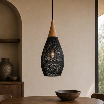 Woven Rattan Pendant 12