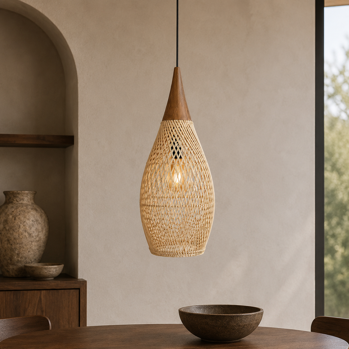 Woven Rattan Pendant 15