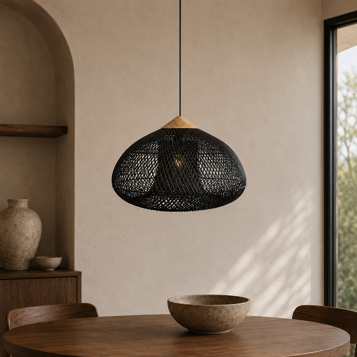 Woven Rattan Pendant 3