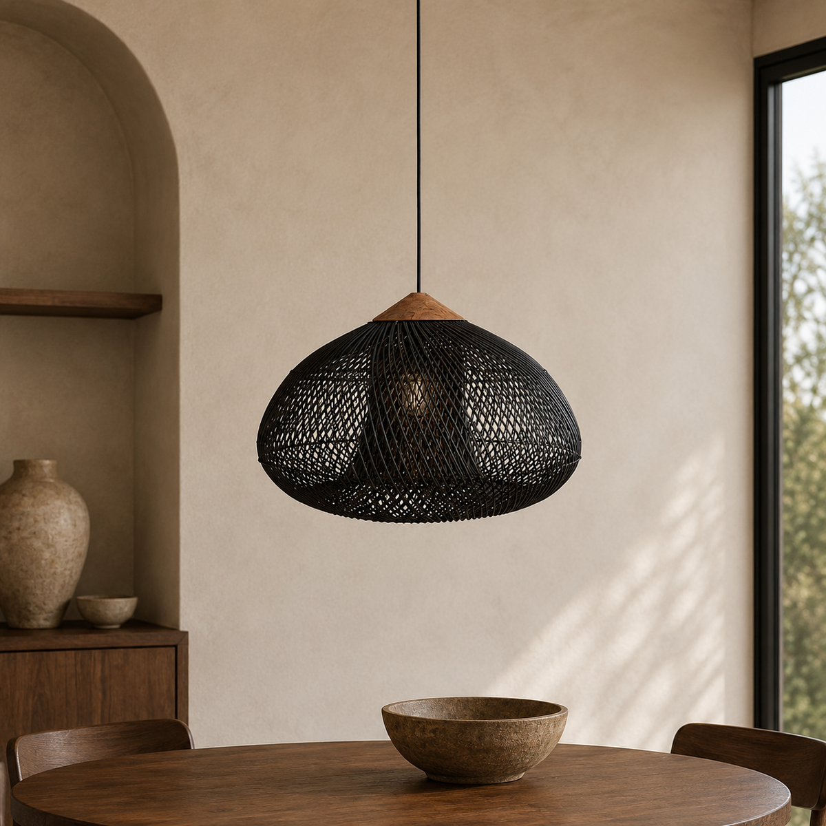 Woven Rattan Pendant 4
