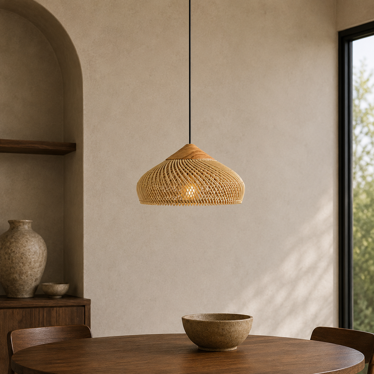 Woven Rattan Pendant 5