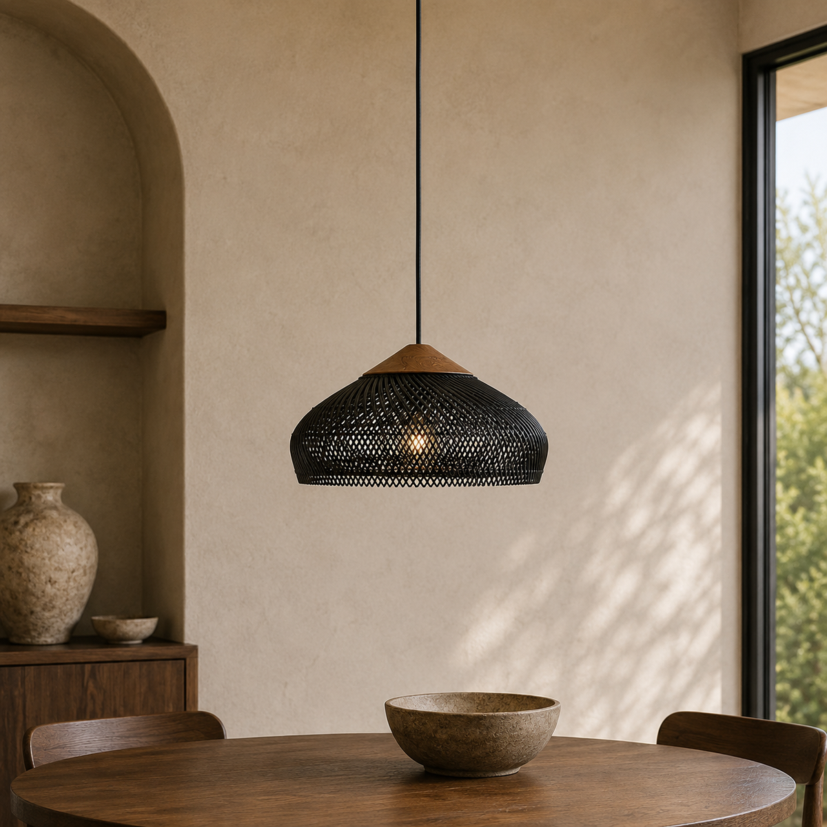 Woven Rattan Pendant 8