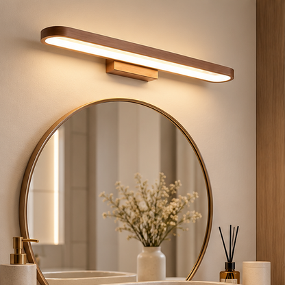 Slim LED Mirror Wrap Vanity Light: Seamless Halo Bar