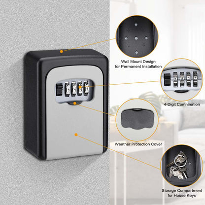 Luxora Lock Box For Keys - Secure 4-Digit Combination Safe