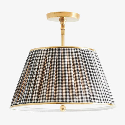 Yarina Vintage Pleated Printed Fabric Ceiling Light