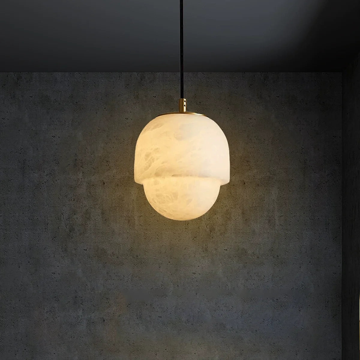 RoyaleGlow Wabi-Sabi Marble Pendant Light - Japandi Minimalist Hanging Lamp