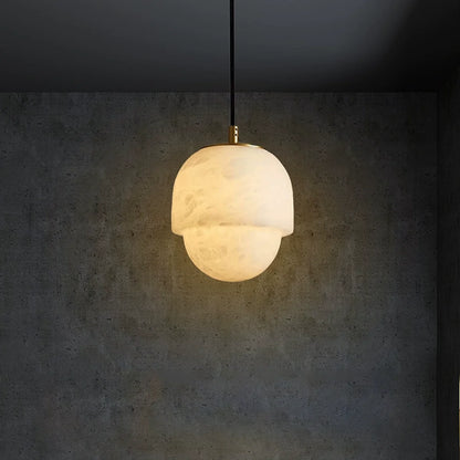 RoyaleGlow Wabi-Sabi Marble Pendant Light - Japandi Minimalist Hanging Lamp