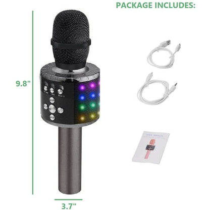 RoyaleGlow Bluetooth Karaoke Microphone with LED Lights