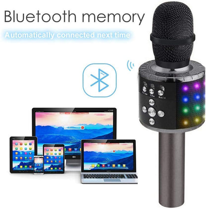 RoyaleGlow Bluetooth Karaoke Microphone with LED Lights
