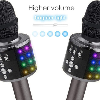 RoyaleGlow Bluetooth Karaoke Microphone with LED Lights