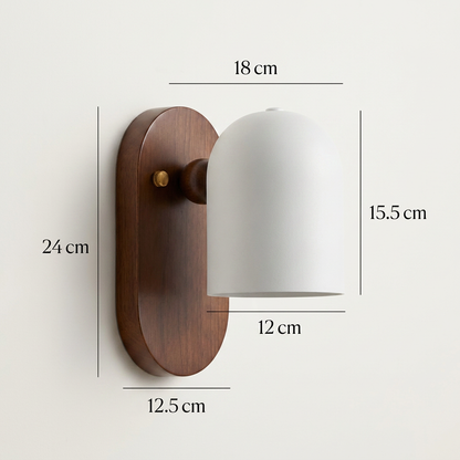 Zen Nordic wall light in walnut and metal, LED, 1 light 5