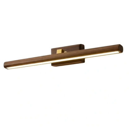 Zenno Minimalist LED Vanity Light - IP44 Walnut Wood Linear for Bathroom/Bedroom 1
