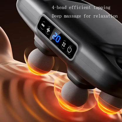 RoyaleGlow Deep Tissue Massage Gun with 20 Gears and 4 Heads