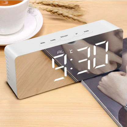 Royaleva Digital Alarm Clock Smart Mirror Desktop Bedside Nightlight