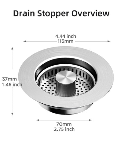 Lumora Kitchen Sink Drain Strainer 3-in-1 Premium Design