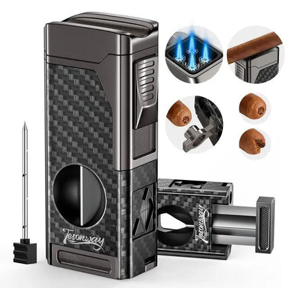 Royaleva Cigar Lighter And Cutter Combo Premium Set