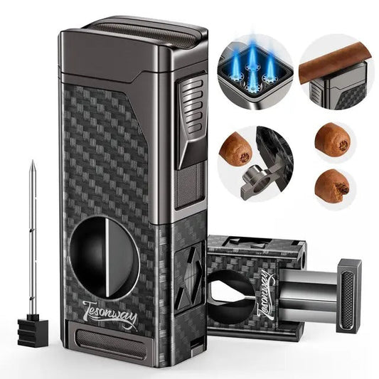 Royaleva Cigar Lighter And Cutter Combo Premium Set