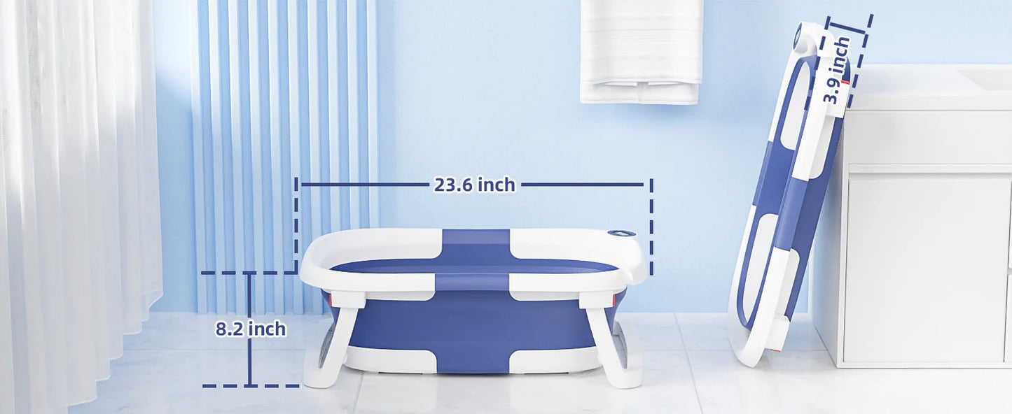 Royaleva Baby Bath Tub with Temperature Sensor and Foldable Design