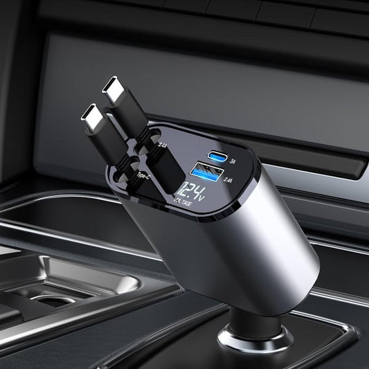 Royaleva Dual Port Charger Car Adapter with Type-C Cable
