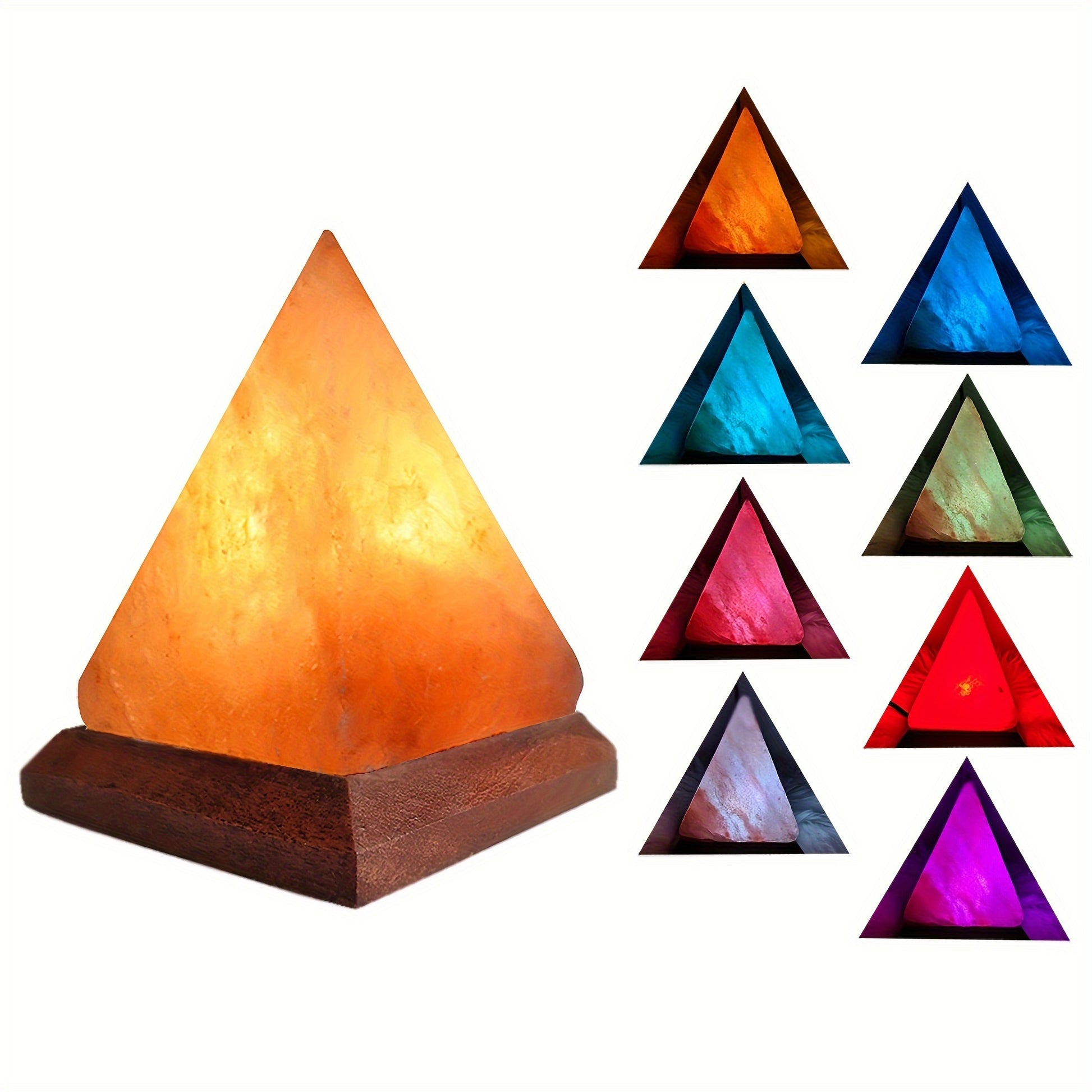 Salt Lamp - Hand-Carved Himalayan Salt Lamp with 8-Color Changing LED, USB Powered - Default Title