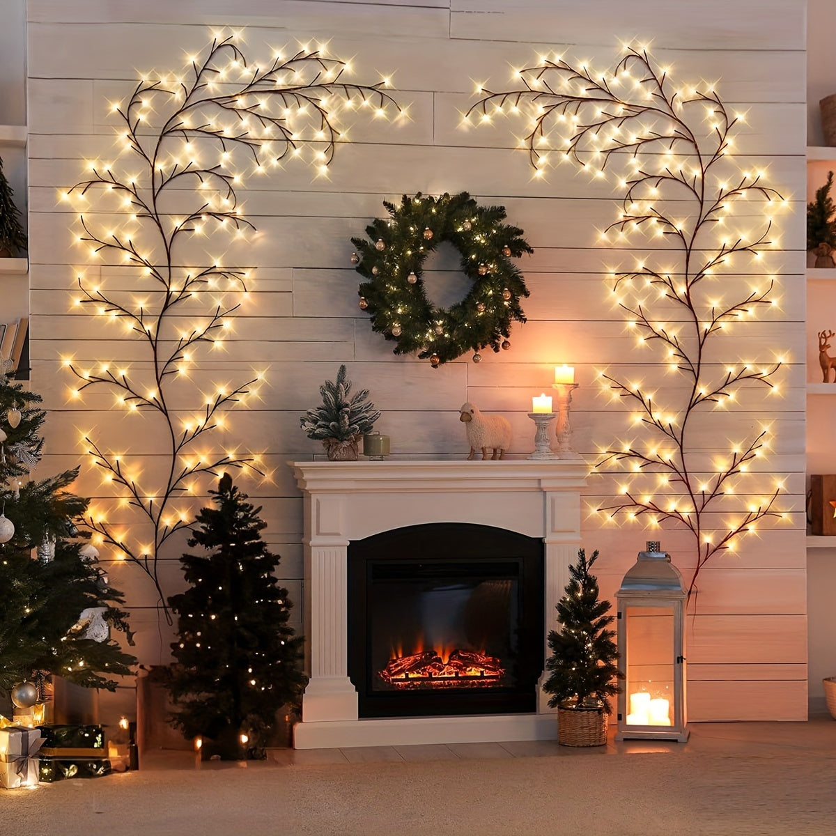 Christmas Vine Tree Lamp - 72/96 LED, 8 Lighting Modes, USB Plug-in, 4.7/6ft - 4.7ft