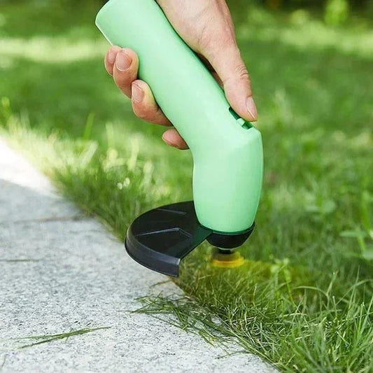 Cordless Grass Cutter with Adjustable Extension Pole, Zip Ties, and Debris Shield – Lightweight, Battery-Powered Mini Weed Trimmer for Lawn Care & Precision Gardening