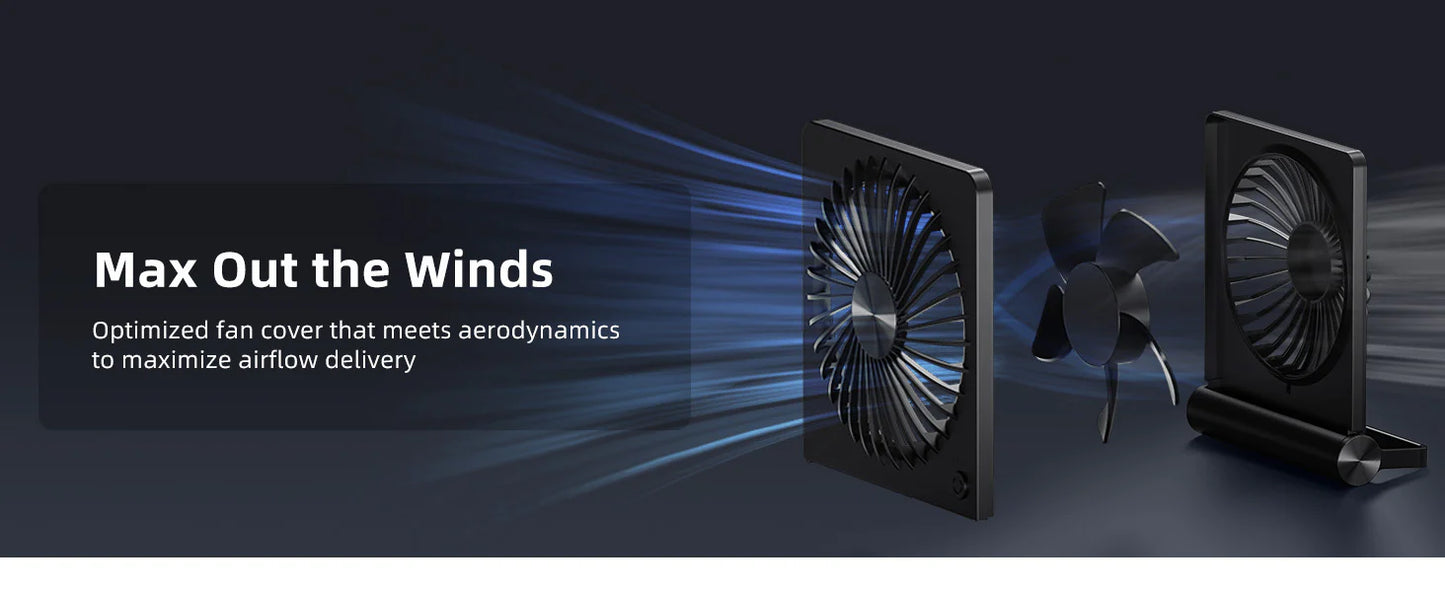 Luxora Ultra Quiet Small Desk Fan with 220 Degree Pivot