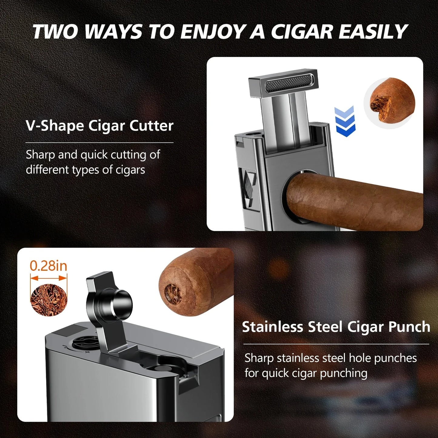 Royaleva Cigar Lighter And Cutter Combo Premium Set