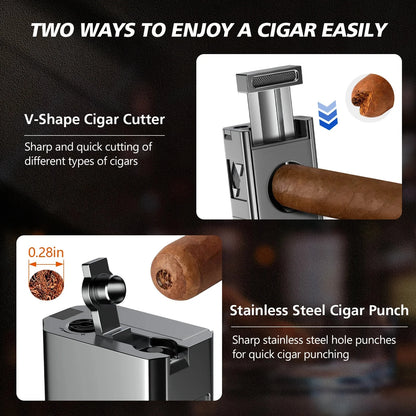 Royaleva Cigar Lighter And Cutter Combo Premium Set