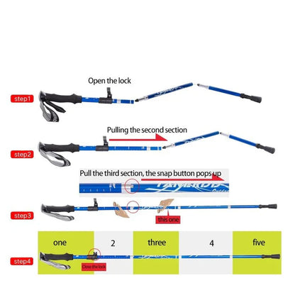 Royaleva Adjustable Trekking Poles - Foldable Telescopic Pole