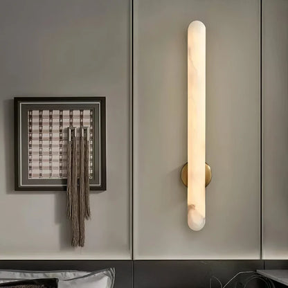 LuxRoyale Nordic Marble Copper LED Wall Sconce for Bedroom & Living Room