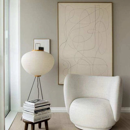 Royallure Minimalist Japanese Rice Paper Floor Lamp - Modern LED Lighting Solution