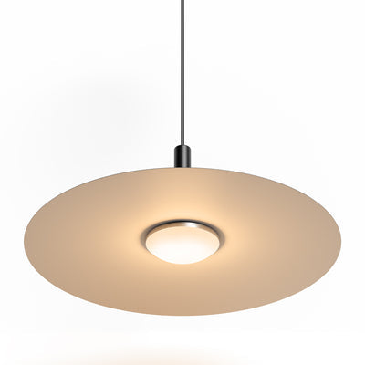 LuxRoyale Flat LED Pendant Light-Modern Disk Industrial Hanging Lamp