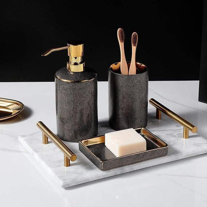 RoyaleGlow Armani Bathroom Accessories Set Elegant 4pcs