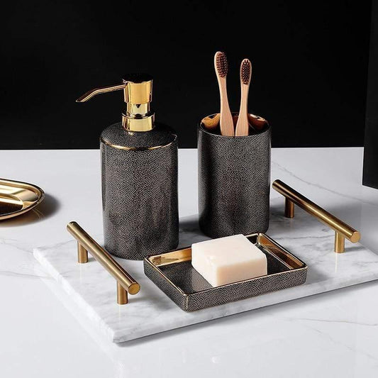 RoyaleGlow Armani Bathroom Accessories Set Elegant 4pcs