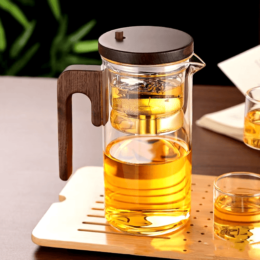 RoyaleGlow Artisan Tea Infuser with Push-Button Release