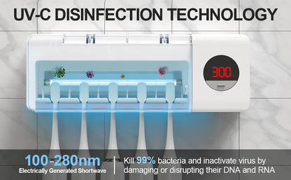Luxora Antibacterial Toothbrush Sanitizer Holder UV Light