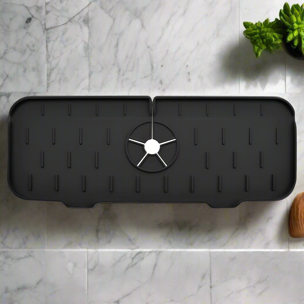 Luxora Silicone Faucet Handle Drip Catcher Tray - Flexible Mat