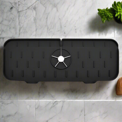 Luxora Silicone Faucet Handle Drip Catcher Tray - Flexible Mat