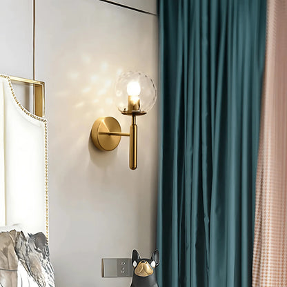 Royallure Globe Glass Wall Sconce Modern LED Wall Light for Bedroom & Living Room