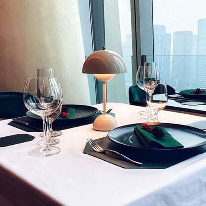 Cordless Mushroom Modern Table Lamp - Dimmable LED with 3 Color Modes - Green