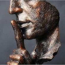 Lumora Modern Abstract Face Sculpture, Bronze Finish Contemplative Decor Statue