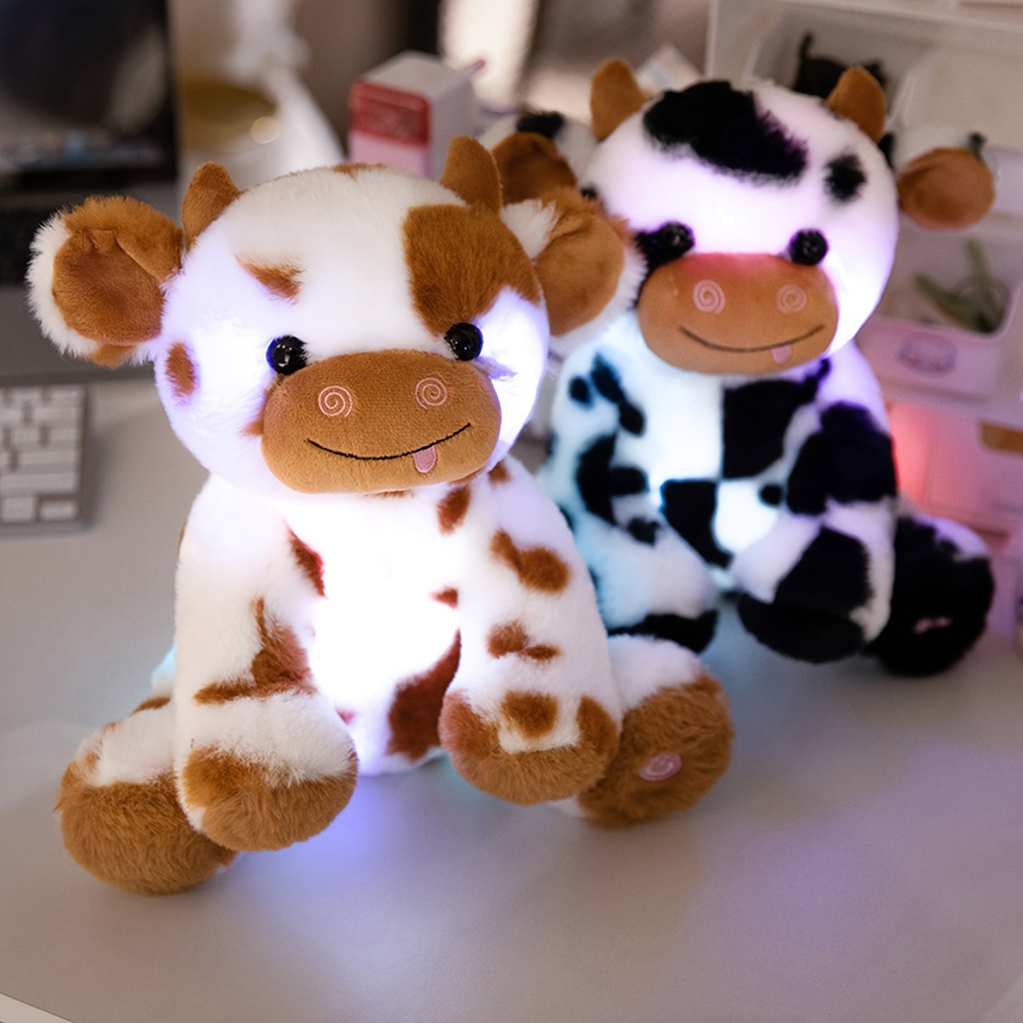 Adorable Glowing Stuffed Animal with Soft Plush Design - Black