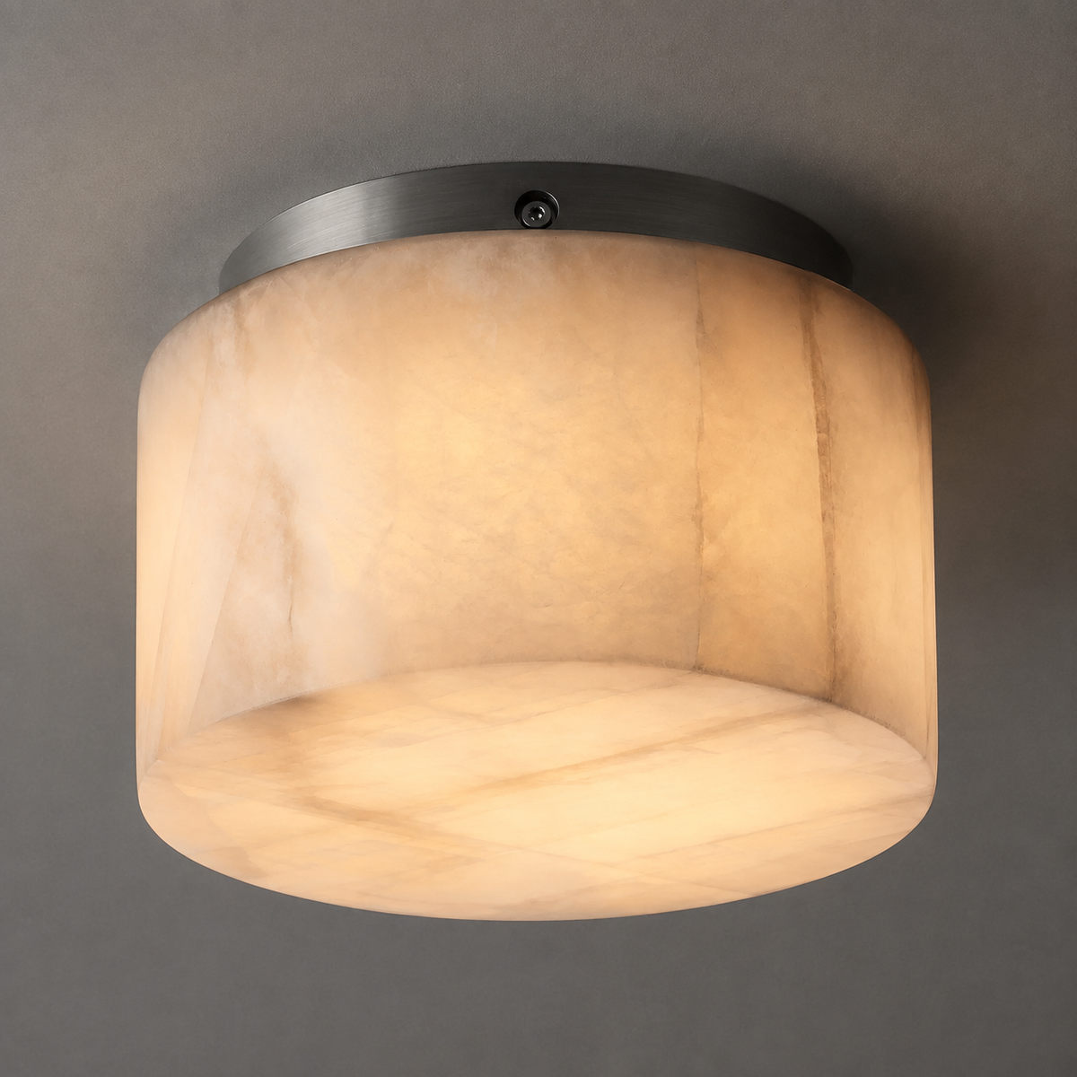 Royelux Alabaster Round Flush Mount Ceiling Light for Elegant Interiors - Royale Basic