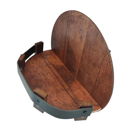LuxRoyale Bourbon Whiskey Barrel Shelf - Rustic Bar Accessories