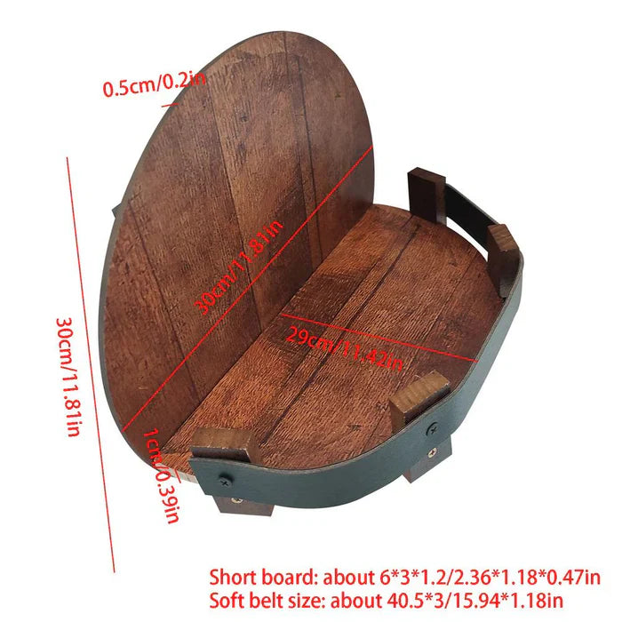LuxRoyale Bourbon Whiskey Barrel Shelf - Rustic Bar Accessories
