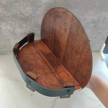 LuxRoyale Bourbon Whiskey Barrel Shelf - Rustic Bar Accessories